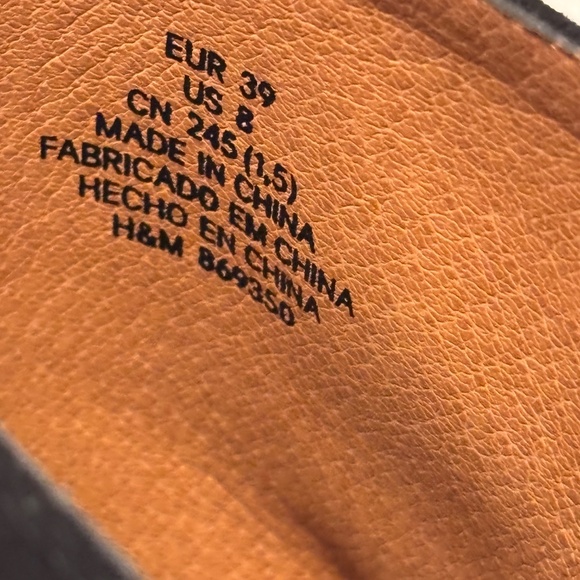 H & M platform sandals black suede wood heels clogs open toe Euro 39 US 8 - Picture 5 of 9